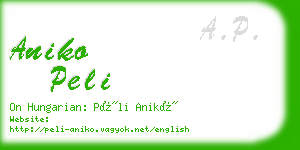 aniko peli business card